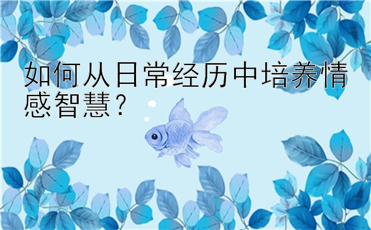 如何从日常经历中培养情感智慧？