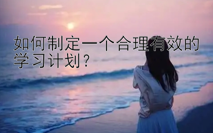 如何制定一个合理有效的学习计划？