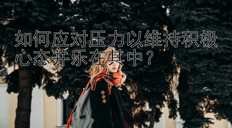 如何应对压力以维持积极心态并乐在其中？