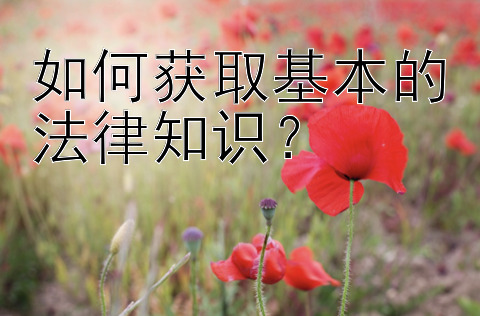 如何获取基本的法律知识？