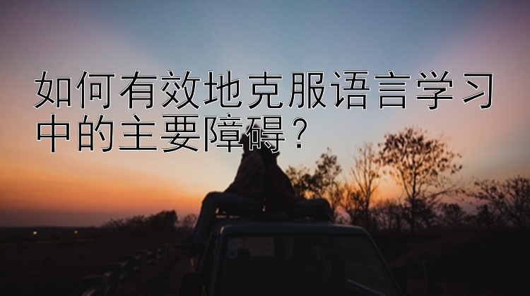 如何有效地克服语言学习中的主要障碍？