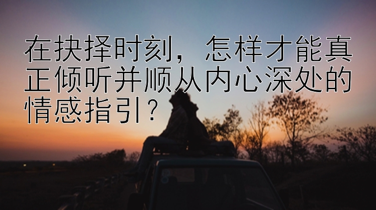 在抉择时刻，怎样才能真正倾听并顺从内心深处的情感指引？