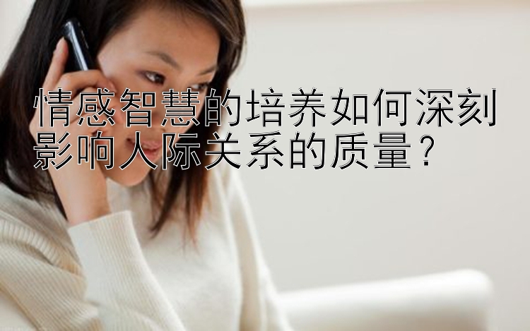 情感智慧的培养如何深刻影响人际关系的质量？